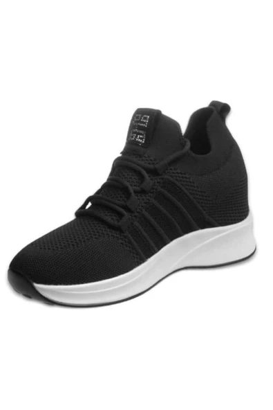 M.p 241-1669 Siyah Dolgu Taban Kadın Bağcıklı Spor Ayakkabı - Resim 6