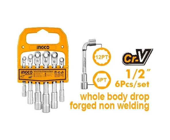 İNGCO ENDÜSTRİYEL 6 LI L AÇILI LOKMA ANAHTAR LASWT0601 ürün görseli 1