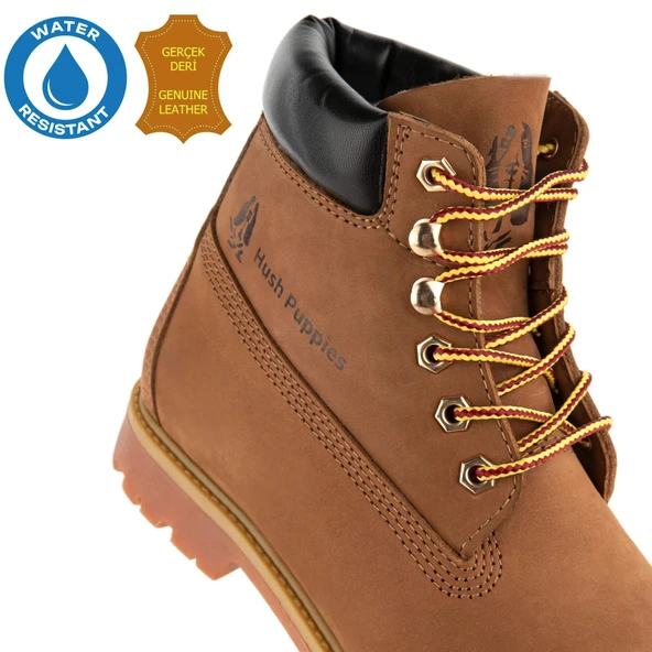 Hush Puppies Empresa 725039 Gerçek Deri, Anatomik, WaterResist Kadın Bot Tarçın - Resim 4