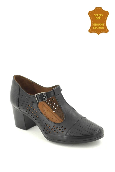 Venüs 1911923Y Hakiki Deri Anatomik Kadın Ayakkabı SİYAH Ç - Resim 2