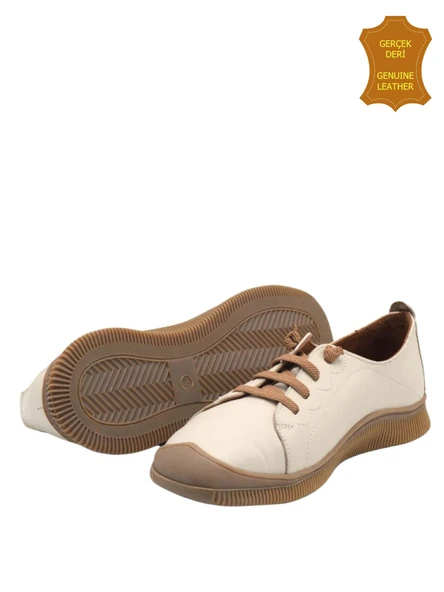 Venüs 2413504Y Hakiki Deri Kadın Anatomik Ayakkabı BEJ Ç - Resim 5