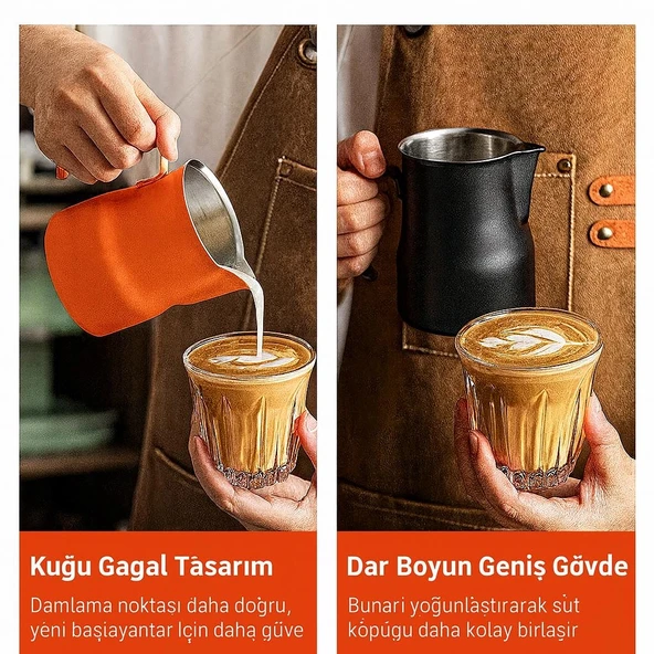 Paslanmaz Çelik Pitcher 500 ml (Turuncu) - Resim 2