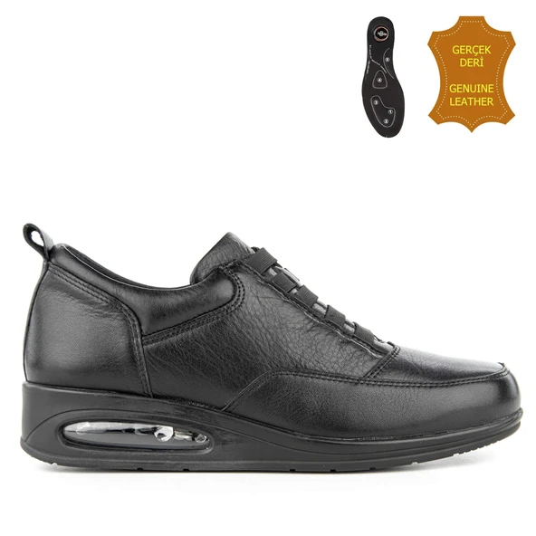 Muya Hanka Airmax-6 Nokta Anatomik Kadın Ayakkabı Siyah - Resim 2