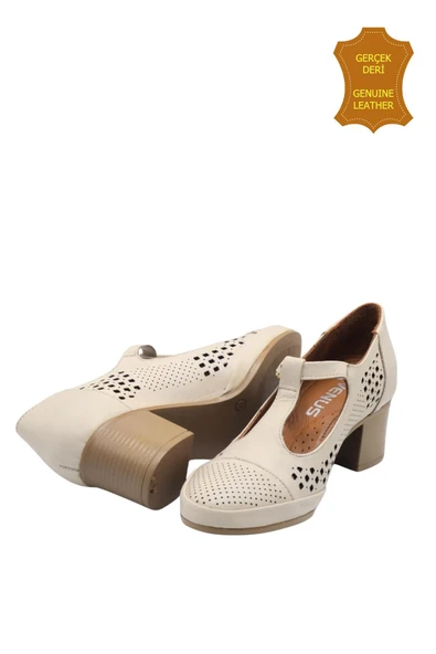 Venüs 1911923Y Hakiki Deri Anatomik Kadın Ayakkabı BEJ Ç - Resim 6