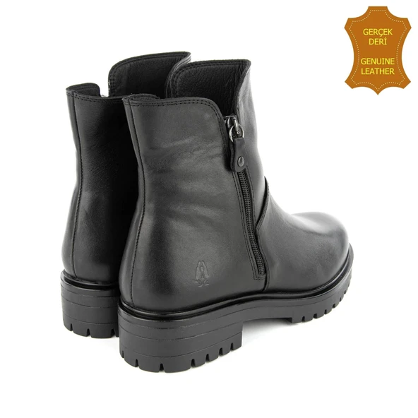 Hush Puppies Eretria 725029 Gerçek Deri, Anatomik, Kadın Bot Siyah - Resim 5