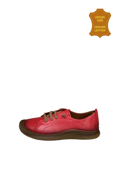 Venüs 2413504Y Hakiki Deri Kadın Anatomik Ayakkabı Kırmızı Ç - Resim 3