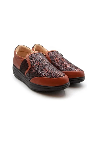 Dr.Comfort 5013 Ortopedik&Therapeutic Rocker Bottom Kadın Deri Ayk. Taba-Kahve Crocco - Resim 3