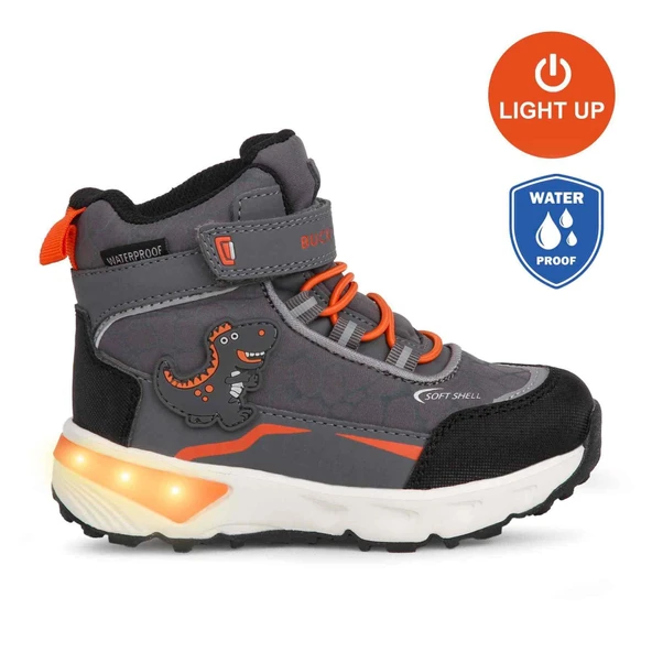 Buckhead 3036 T-Rex WATERPROOF-IŞIKLI Anatomik Çocuk Bot Gri - Resim 3