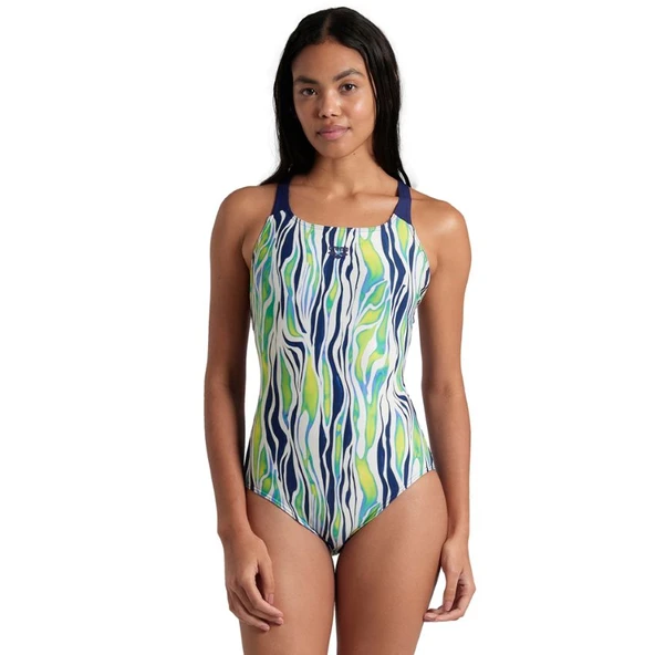 Arena Womens Zebra Stripes Swim Pro Back Swimsuit Kadın Yüzücü Mayosu 007217157 ürün görseli 1