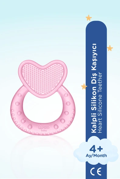 WEE BABY Kalpli Silikon Diş Kaşıyıcı Pembe 912 - Resim 2