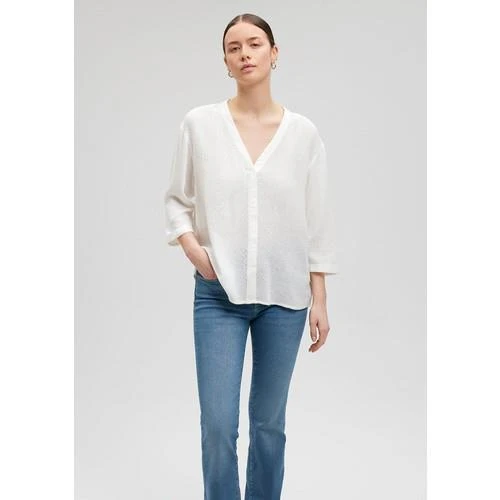 V YAKA UZUN KOLLU BLUZ - Resim 4