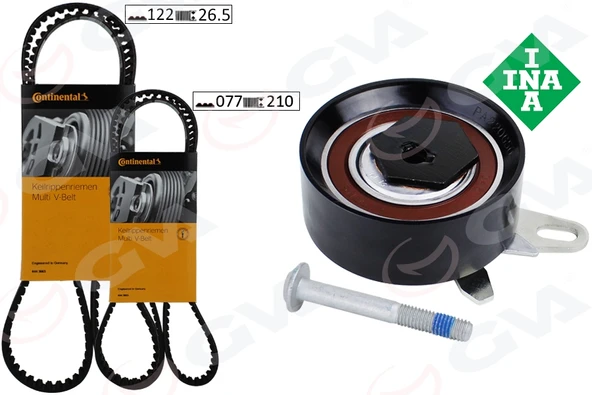 GVA 59T7571OE TRİGER SETİ 122x26.5-077x210 TRANSPORTER T4 2.4D 90-03 AJA K065323XS 2 KAYIŞ 1 GERGİ 074198119A-074198119F-074198119J ürün görseli 1