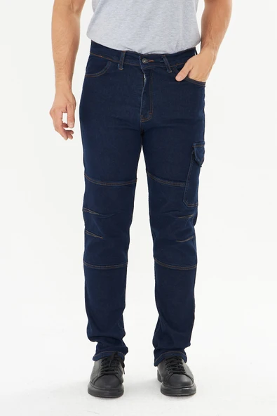 Orange Safety İş Pantolonu Kot Mavi Reflektörlü Kargo Cepli ürün görseli