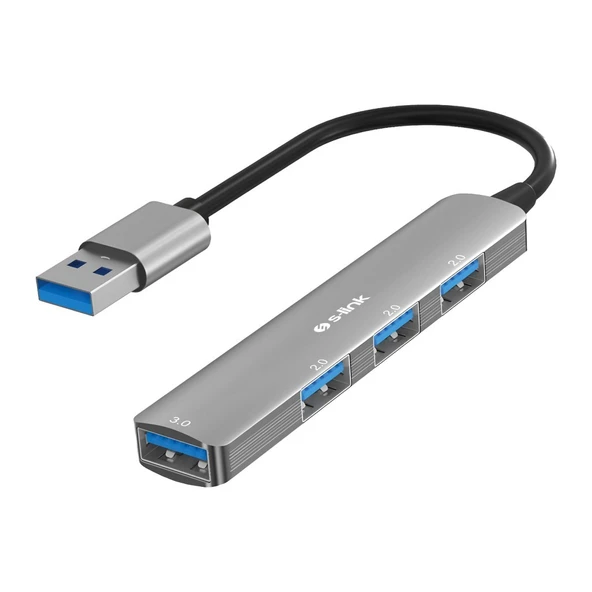 S-link SW-U333 3*USB 2.0, 1*USB 3.0 USB Metal USB Hub ürün görseli 1