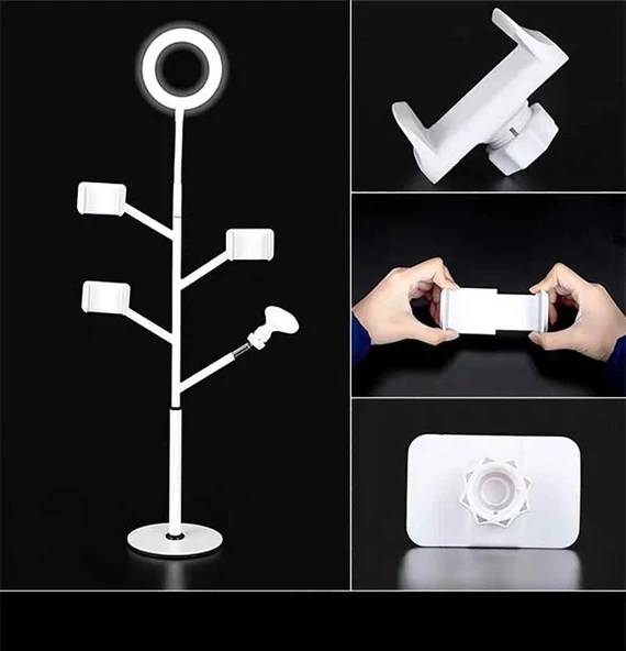 Zore Professional Live Stream Işıklı Telefon Tutucu Ring Light - Resim 5