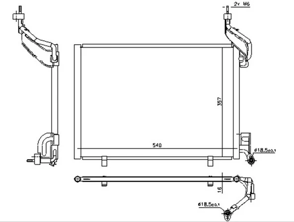 ORIS CFR012016 KLIMA RADYATORU KONDENSER FORD B MAX 08> FIESTA 12>17 COURIER 14> 1.5-1.6 TDCI AV1119710GB-AV1119710GA-1856009 ürün görseli 1
