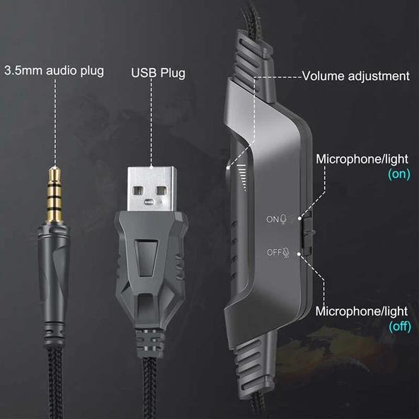 Zore Onikuma K6 RGB Oyuncu Kulaklığı 3.5mm - Resim 8