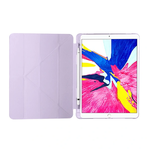 Apple iPad Pro 10.5 (7.Nesil) Kılıf Zore Tri Folding Kalem Bölmeli Standlı Kılıf - Resim 9