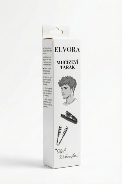 Elvora Mucizevi Tarak Şekil Verici Miracle Comb Siyah - Resim 2