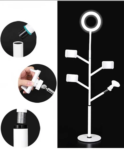 Zore Professional Live Stream Işıklı Telefon Tutucu Ring Light - Resim 6