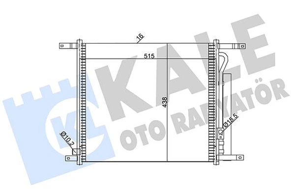 KALE 385200 KLİMA RADYATÖRÜ KONDENSER CHEVROLET AVEO AL/AL 515x428x16 96878657-94838817-95227757 ürün görseli 1