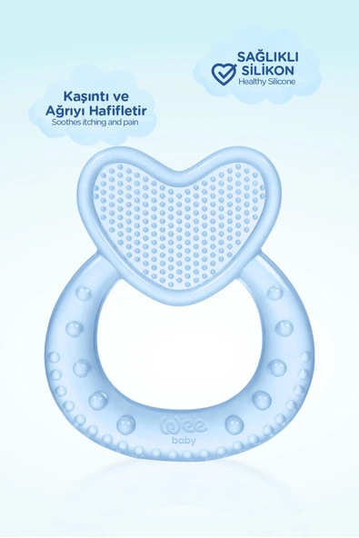WEE BABY Kalpli Silikon Diş Kaşıyıcı Mavi - Resim 3