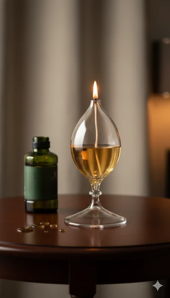 LEBRON Üfleme Cam Kandil+Kandil Yağı hediyeli Set3 Uzun ürün görseli