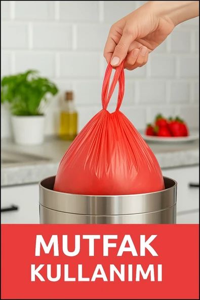 30 Adet Orta Boy Kokulu Büzgülü Çöp Poşetleri Lavanta Limon Çilek Kokulu Çöp Torbaları 55x60 CM - Resim 4