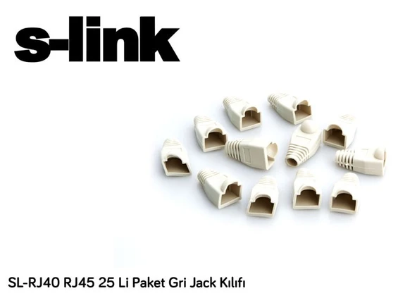 S-link SL-RJ40 RJ45 25 Li Paket Gri Jack Kılıfı - Resim 2
