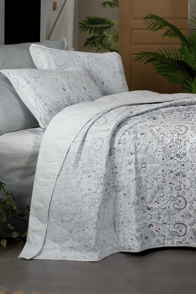 Opava Gri Mood Comfort Çift Kişilik %100 Pamuk Yatak Örtüsü Seti - Resim 3