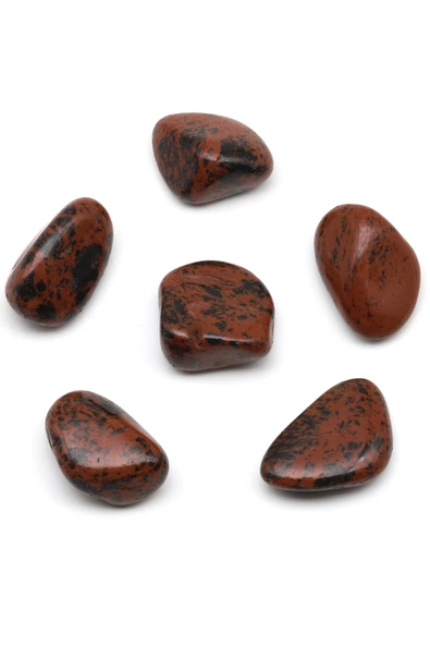 Mohogany Obsidyen Doğal Taş Tamburlanmış Parça - Tımbıl - Resim 2