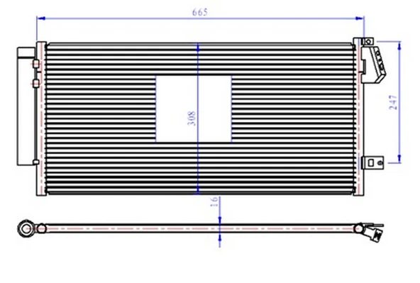 ORIS CFI048016 KLİMA RADYATÖRÜ FIAT DOBLO 10 > COMBO 12 > 1.3 DMTJ-1.6 DMTJ-2.0 DMTJ 669x293x16 51838048-51937924-95510682 ürün görseli 1