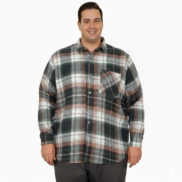 Büyük Beden Gömlek Tek Cep Oduncu 25394 Nefti ürün görseli