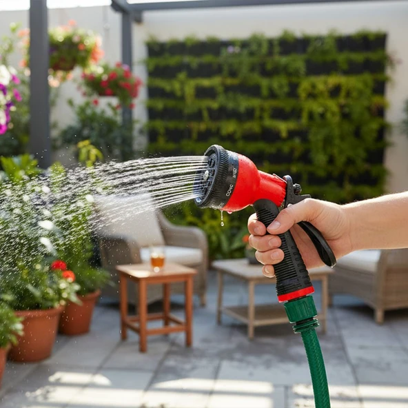 Ayarlanabilir Bahçe Sulama 8 Fonksiyonlu Tabancası Dayanıklı Yüksek Basınçlı Dayanıklı 5'li Set - Resim 3