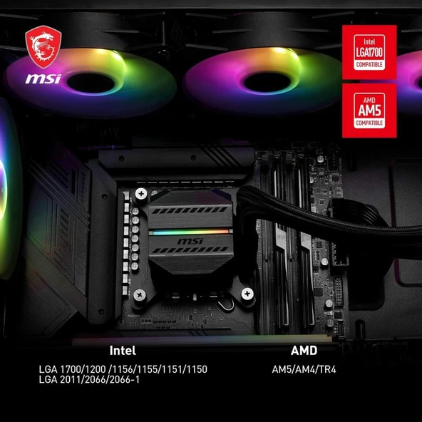 MSI Mag CoreLiquid M360 ARGB 360 mm İşlemci Sıvı Soğutucu Teşhir - Resim 5