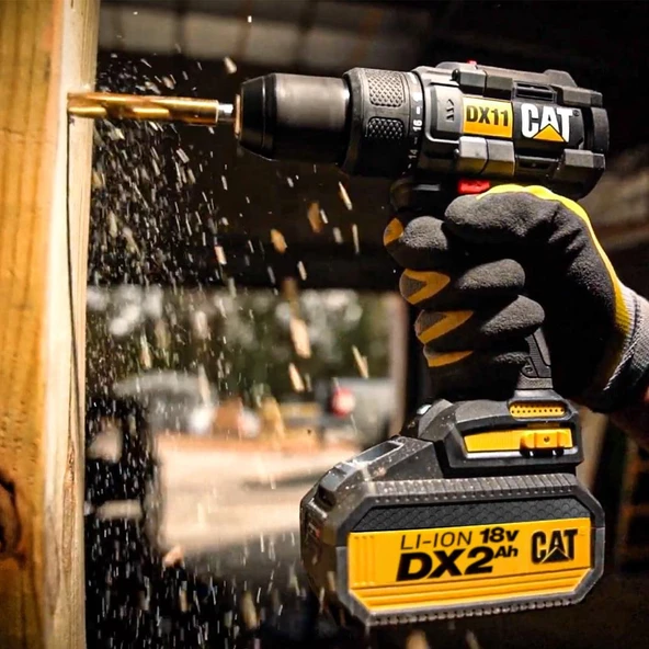 CAT DX11 18Volt/2.0Ah Li-ion Çift Akülü Kömürsüz Profesyonel Şarjlı Matkap - Resim 3