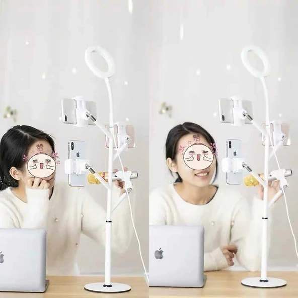 Zore Professional Live Stream Işıklı Telefon Tutucu Ring Light - Resim 4