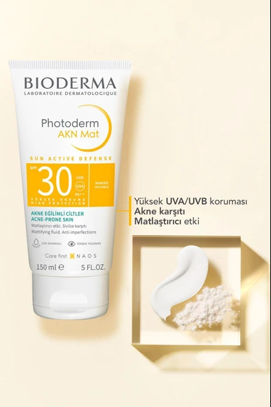 Bioderma Photoderm Akn Mat Karma Ve Yağlı Ciltler Için Matlaştırıcı Etkili Spf30 Güneş Kremi 150 ml - Resim 2