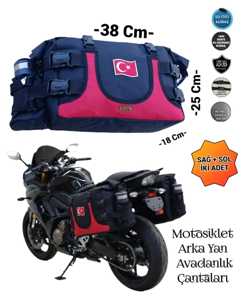 SEVBAGS MOTOSİKLET ARKA YAN AVADANLIK ÇANTALARI - Resim 6