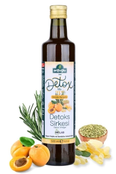 Arifoğlu Detoks Sirkesi Kayısı Pulplu ve Sandaloz Sakızlı Sirke 500ml İÇİLEBİLİR. Detox Vinegar ürün görseli