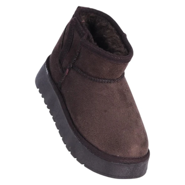 Skuaıter Garf Kahve Kız Çocuk İçi Kürklü Düz Bot ürün görseli 1