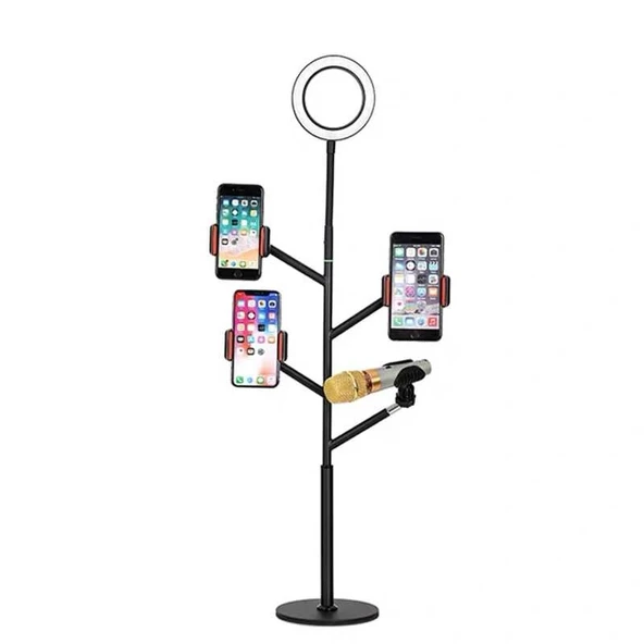 Zore Professional Live Stream Işıklı Telefon Tutucu Ring Light ürün görseli 1