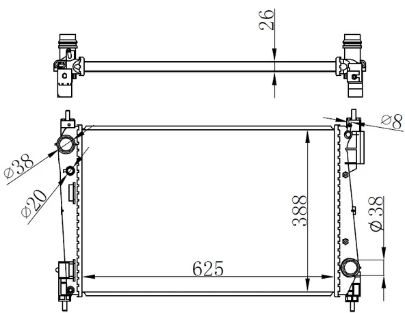 ORIS BOP174026 RADYATÖR CORSA D 1.3CDTI MEK AC KLİMASIZ 620x415x16 55703926-13313295-1300296-1300415 ürün görseli 1
