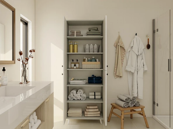 Vadi Çok Amaçlı Banyo/Kiler Dolabı Külgri-Beyaz - Resim 3