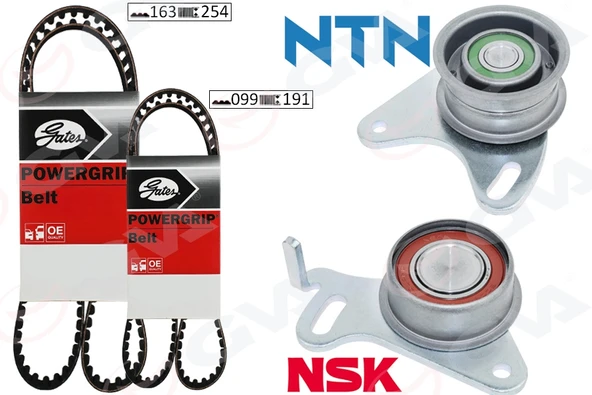 GVA 59T9173G TRİGER KAYIŞ SETİ EKSANTRİK SETİ HYUNDAI H100 STAREX 2.5L D4BB D4BF 97-> / KIA K2500 2.5L D4BH 03- > / MITSUBISHI L300. L200 2.5L 4D56 K64T K74T 96-07 / PAJERO 2.5L 4D56 94-> 2 KAYIŞ 2 RU ürün görseli 1