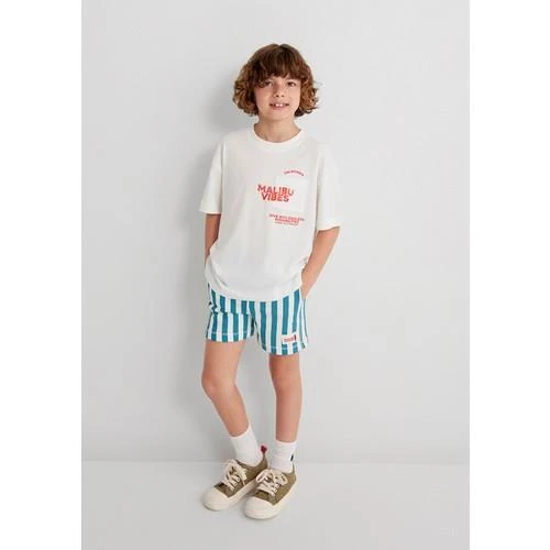 ÇİZGİLİ ÖRME ŞORT - Resim 4