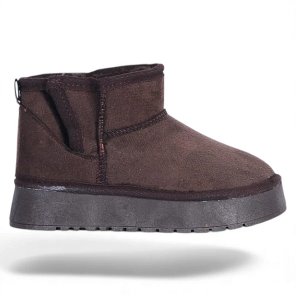 Skuaıter Garf Kahve Kız Çocuk İçi Kürklü Düz Bot - Resim 2