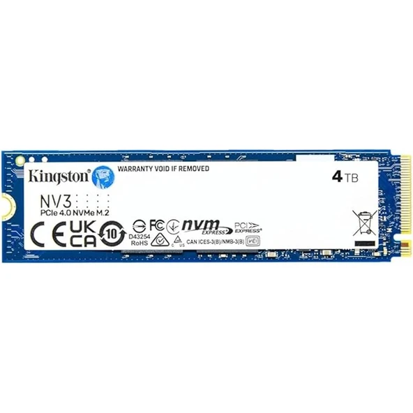 4 TB KINGSTON NV3 M.2 NVME PCIE GEN4 6000/4000MBS SNV3S/4000G ürün görseli