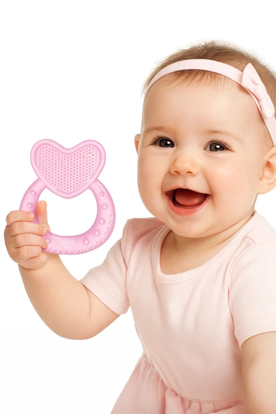 WEE BABY Kalpli Silikon Diş Kaşıyıcı Pembe 912 - Resim 5