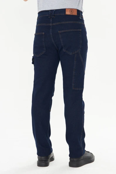 Orange Safety İş Pantolonu Kot Mavi Reflektörlü Kargo Cepli - Resim 5